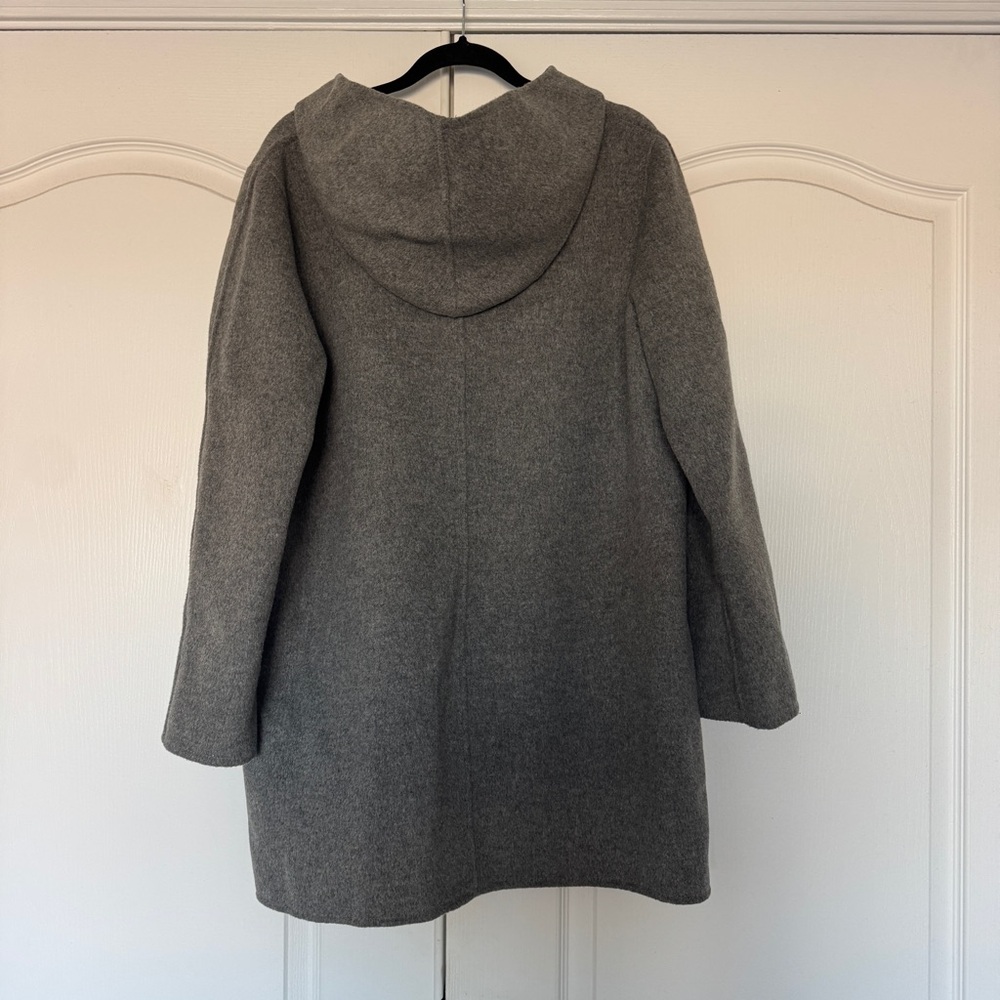 J Jill Gray Wool Angora Blend Hooded Stroller Coat Large - Picture 4 of 7